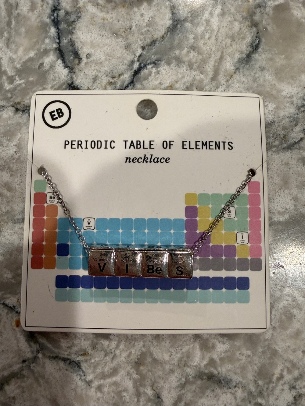 Periodic Table 'Vibes' Silver Bar Necklace